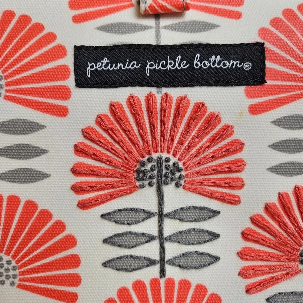 Petunia Pickle Bottom Diaper Bag Red Orange Coral Shoulder Floral Waterproof‎